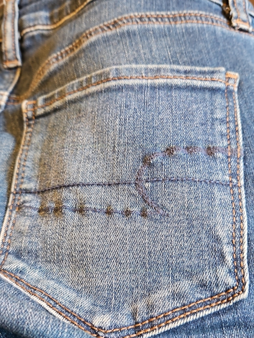 Women's American Eagle Outfitters Distressed Straight Leg Jeans - Blue - Size 4 - Picture 7 of 10